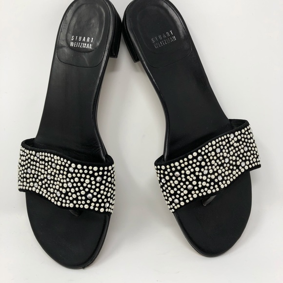 Stuart Weitzman Pearlescent Slide Leather Sandal - Picture 3 of 8